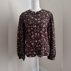 VTG Liz Claiborne Collection Floral Button-Down Blouse - Size 4